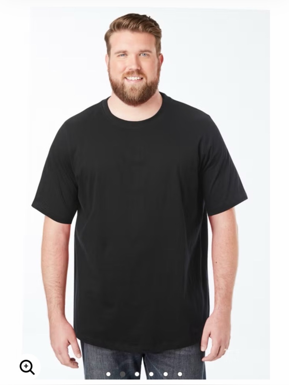 Men's Black Crewneck T-Shirt - Classic Everyday Tee size 6XLT